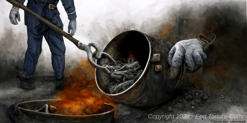 shovel handcuffs into the fire.